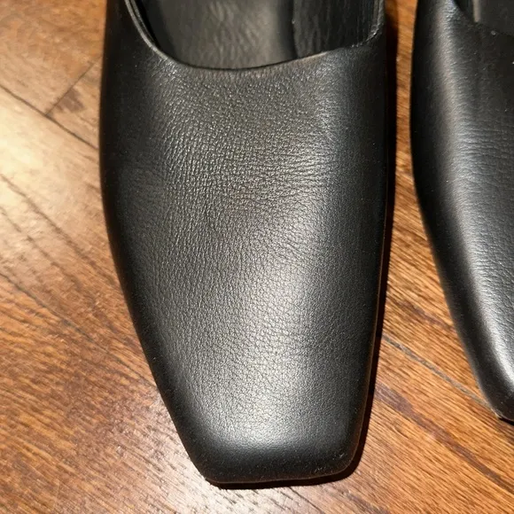 St. Agni Lita Loafer Mule Leather Shoe, Black