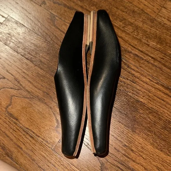 St. Agni Lita Loafer Mule Leather Shoe, Black
