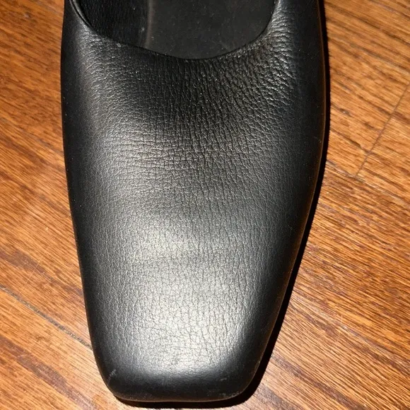 St. Agni Lita Loafer Mule Leather Shoe, Black