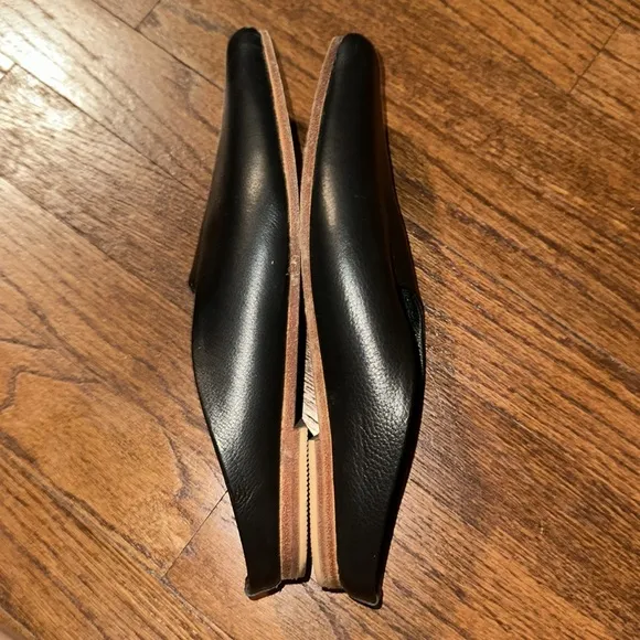St. Agni Lita Loafer Mule Leather Shoe, Black