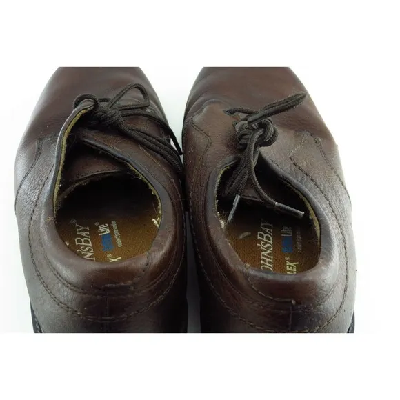 St. John's Bay Shoes Sz 8 M Round Toe Brown Derby Oxfords Leather Men‎