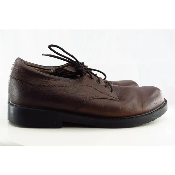 St. John's Bay Shoes Sz 8 M Round Toe Brown Derby Oxfords Leather Men‎
