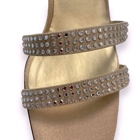 St. John Satin Crystal Slingback Heels