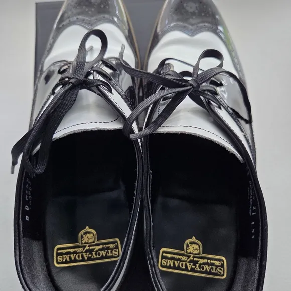 Stacy Adams Dayton Black/ White Wingtip Dressy Leather Oxfords 9D