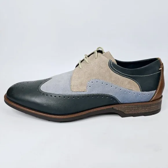 Stacy Adams Kitt Wingtip Leather Oxfords Multicolor Two-Tone Men's Size 11 NWB
