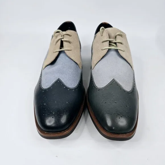 Stacy Adams Kitt Wingtip Leather Oxfords Multicolor Two-Tone Men's Size 11 NWB