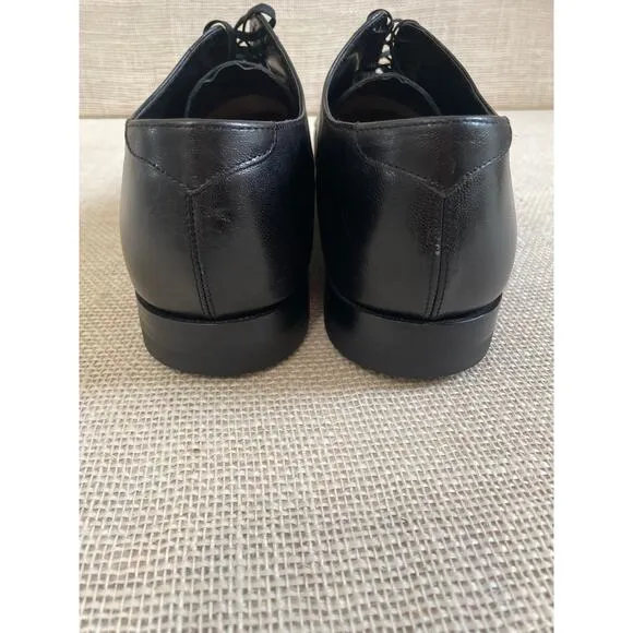 Stacy Adams Madison Black Cap Toe Oxfords, Leather, Tie up, Exc Cond, Men's 14D