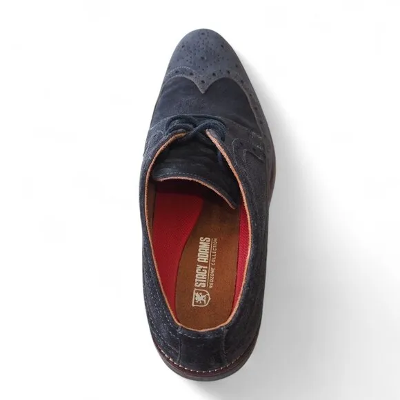 Stacy Adams Marligan Suede Wingtip Oxfords &quot;Dark Gray&quot; 25616-001 Men's 12M