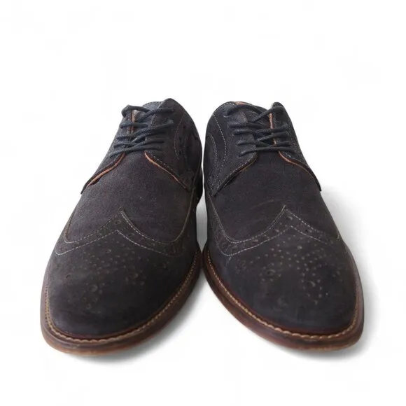 Stacy Adams Marligan Suede Wingtip Oxfords &quot;Dark Gray&quot; 25616-001 Men's 12M