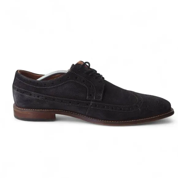 Stacy Adams Marligan Suede Wingtip Oxfords &quot;Dark Gray&quot; 25616-001 Men's 12M
