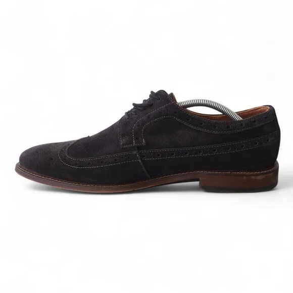 Stacy Adams Marligan Suede Wingtip Oxfords &quot;Dark Gray&quot; 25616-001 Men's 12M