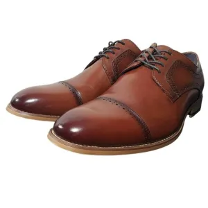 Stacy Adams Mens Cognac Dickinson Cap Toe Lace Up Oxford Dress Shoes Size 8.5 W