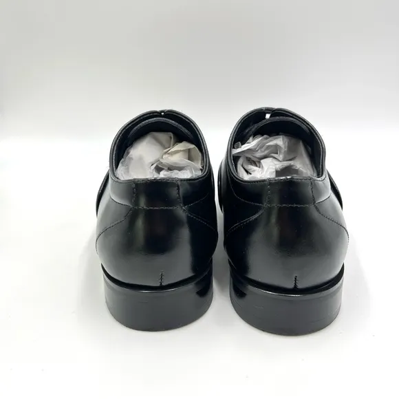 Stacy Adams Mens Kordell Black Leather Plain Cap Toe Oxfords Dress Shoes 7.5 NEW