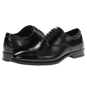 Stacy Adams Mens Kordell Black Leather Plain Cap Toe Oxfords Dress Shoes 7.5 NEW