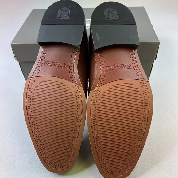 Stacy Adams Mens Maddox Oxford Chocolate Leather Lace-Up Dress Shoes Sz‎ 10.5M