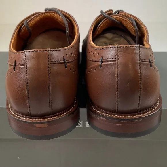 Stacy Adams Mens Maddox Oxford Chocolate Leather Lace-Up Dress Shoes Sz‎ 10.5M