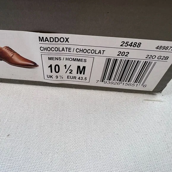 Stacy Adams Mens Maddox Oxford Chocolate Leather Lace-Up Dress Shoes Sz‎ 10.5M
