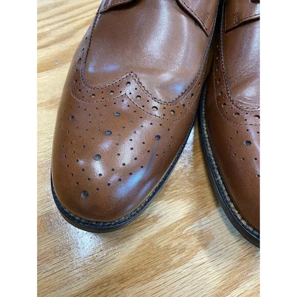 Stacy Adams Oxfords Dress Shoes Men's 13 M Brown Leather Lace Up Wingtip S24