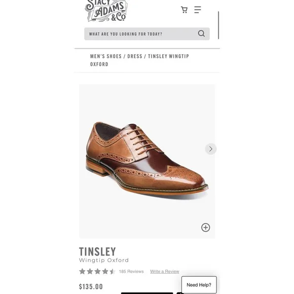 Stacy Adams Tinsley Wingtip Oxford Dress Shoes Two-Tone Brown Leather Sz 8.5M