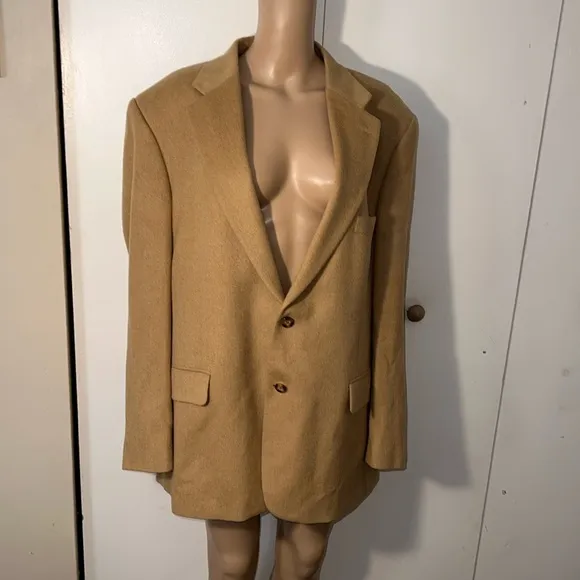 Stafford Camel Hair Classic Fit Sport Coat Size 46R