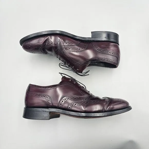 Stafford Men's Size 7 US Comfort Plus Burgundy USA-Made Wingtip Brogue Oxfords