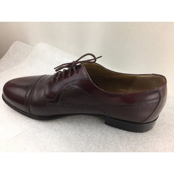 Stamati Mastroianni Italy Leather Cap Toe Oxfords Shoes Mens Size 11 W Burgundy