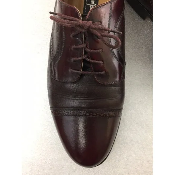 Stamati Mastroianni Italy Leather Cap Toe Oxfords Shoes Mens Size 11 W Burgundy