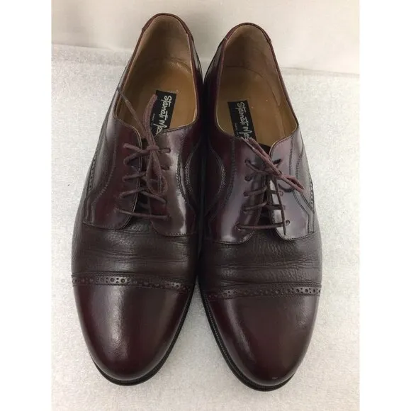 Stamati Mastroianni Italy Leather Cap Toe Oxfords Shoes Mens Size 11 W Burgundy