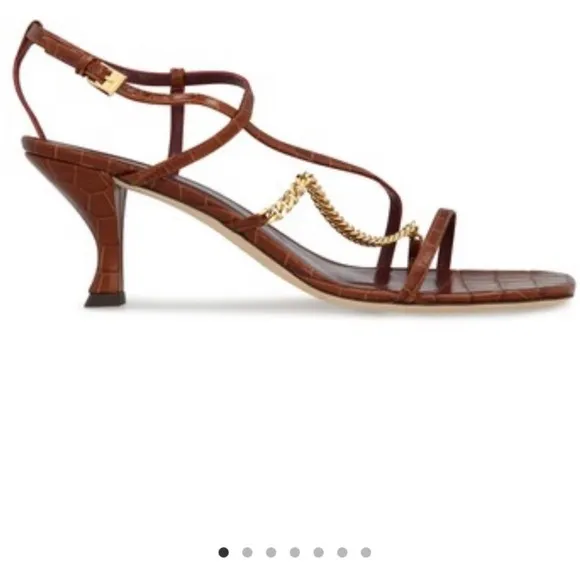 STAUD Gita Brown Crock Leather kitten heels - size 39