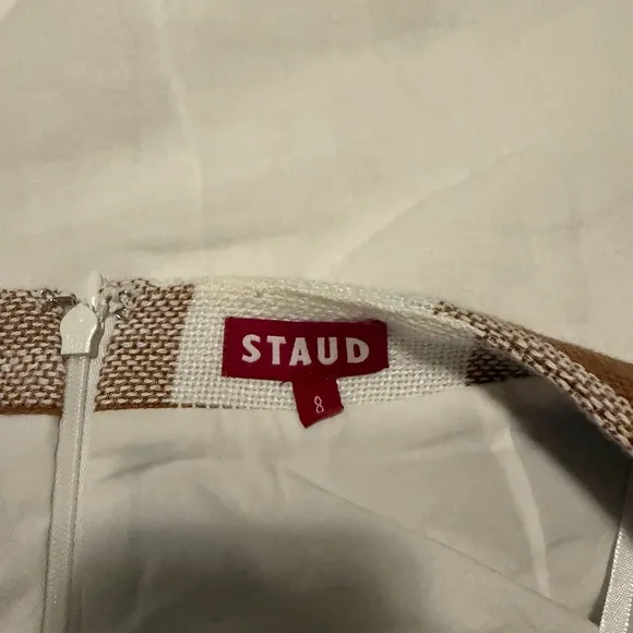 STAUD Tobacco Gingham Tour Skirt