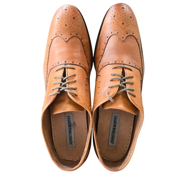 Steal of a Deal! Johnston &amp; Murphy Flex System Wingtip Oxfords, Size 13, Brown