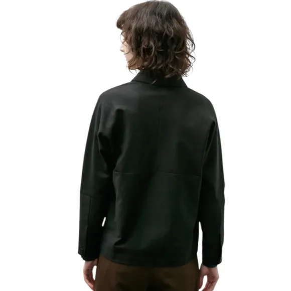 Stephan Schneider Black Shirt Jacket 35% Wool Slip in Side Pockets Belgium M/5