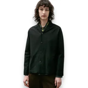 Stephan Schneider Black Shirt Jacket 35% Wool Slip in Side Pockets Belgium M/5