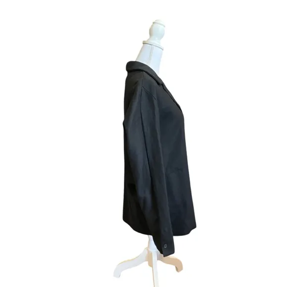 Stephan Schneider Black Shirt Jacket 35% Wool Slip in Side Pockets Belgium M