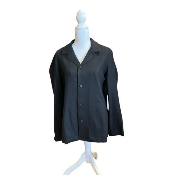 Stephan Schneider Black Shirt Jacket 35% Wool Slip in Side Pockets Belgium M