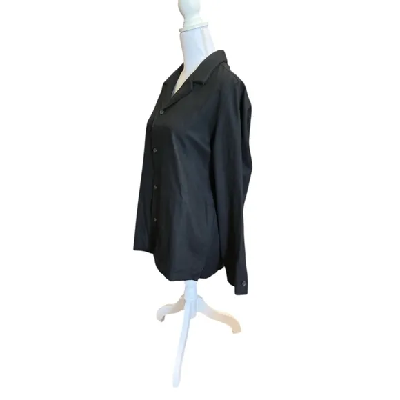 Stephan Schneider Black Shirt Jacket 35% Wool Slip in Side Pockets Belgium M