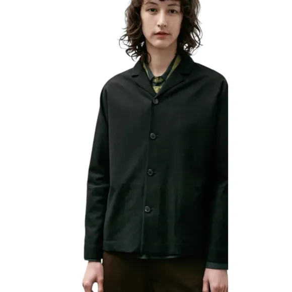 Stephan Schneider Black Shirt Jacket 35% Wool Slip in Side Pockets Belgium M