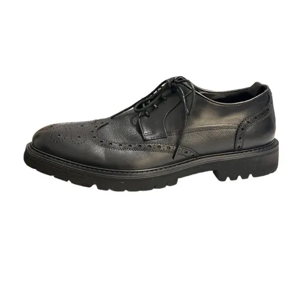 Steve Madden Black Leather Emeri Wingtip Oxfords Size 11.5