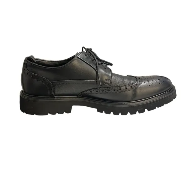 Steve Madden Black Leather Emeri Wingtip Oxfords Size 11.5