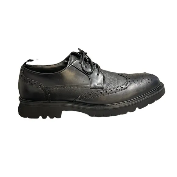 Steve Madden Black Leather Emeri Wingtip Oxfords Size 11.5