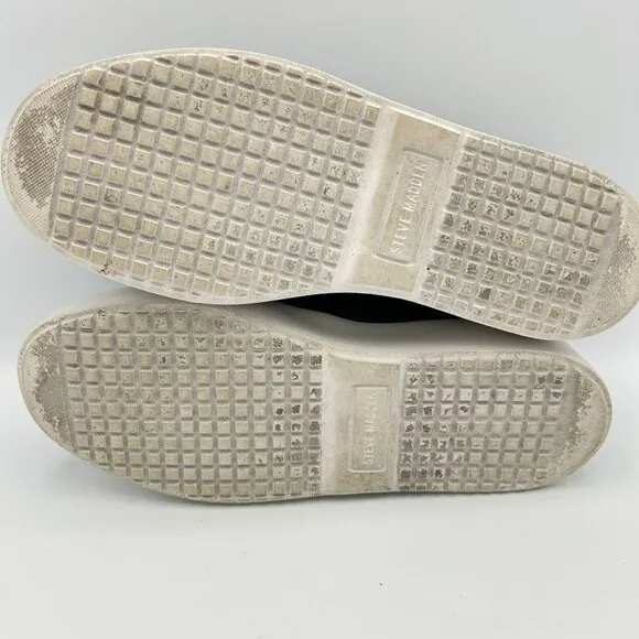 Steve Madden Black Legacy Quilted Slip-On Sneakers Womens 8M Comfort