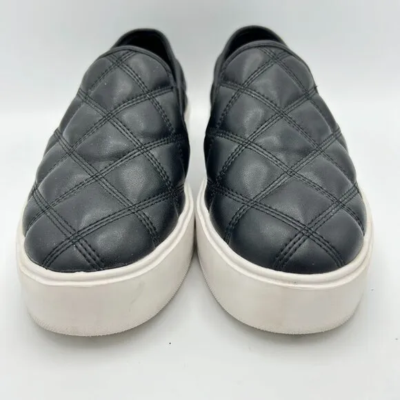 Steve Madden Black Legacy Quilted Slip-On Sneakers Womens 8M Comfort