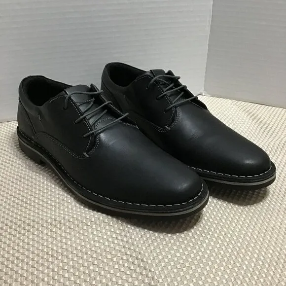 Steve Madden Harpoon Mens Black Leather Lace Up Round Toe Oxford Size 10 New