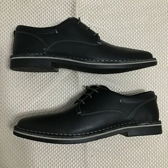 Steve Madden Harpoon Mens Black Leather Lace Up Round Toe Oxford Size 10 New