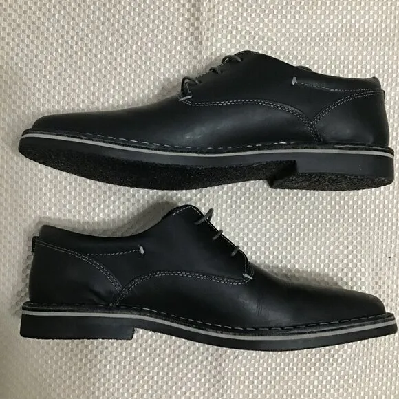 Steve Madden Harpoon Mens Black Leather Lace Up Round Toe Oxford Size 10 New