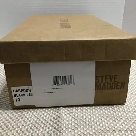 Steve Madden Harpoon Mens Black Leather Lace Up Round Toe Oxford Size 10 New