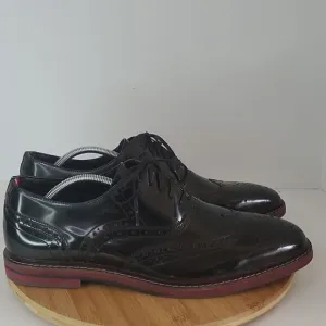 Steve Madden Men's Cingular Wingtip Oxfords Black Patent Leather Shoe Size 13