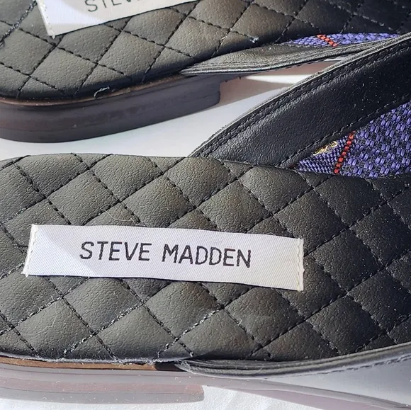 Steve Madden Men's Leather Black Dazling Comfortable Slip-on Mules Size 8.5