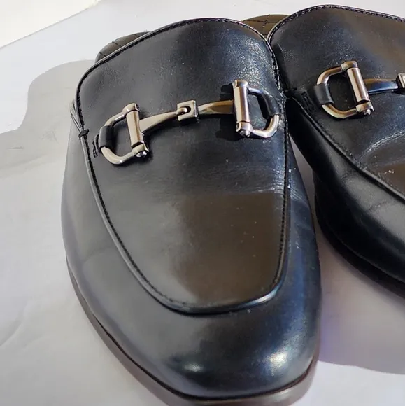 Steve Madden Men's Leather Black Dazling Comfortable Slip-on Mules Size 8.5