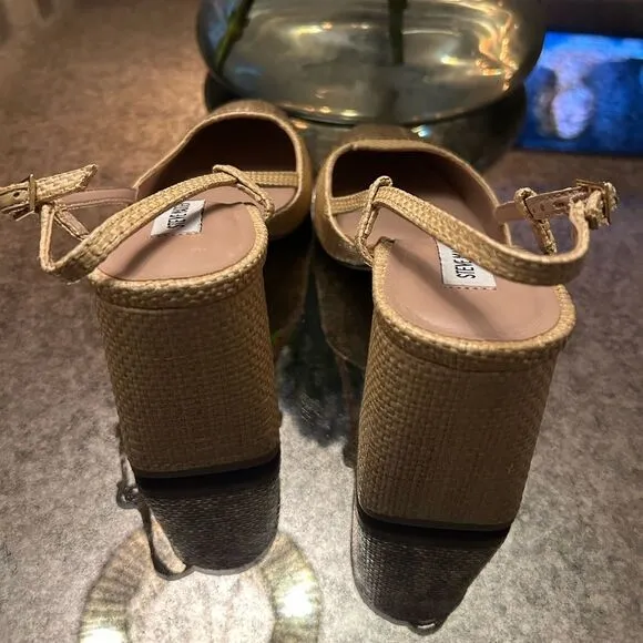 Steve Madden Becka Raffia Slingback Heels